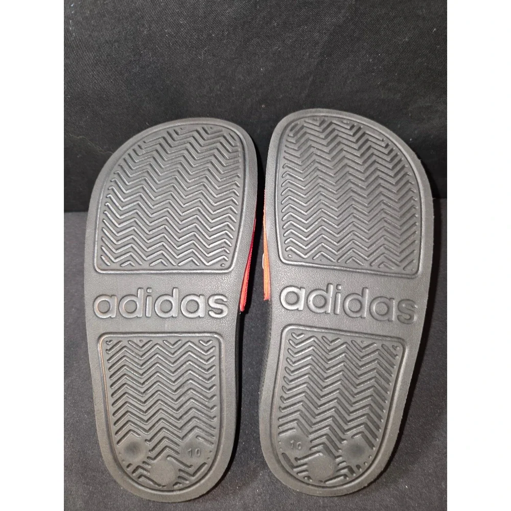 Adidas Adilette Slides Sandals Kids Size 10K Red White Stripes‎
